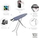 Brabantia Ironing Board Size A 110 x 30 cm, Small Foldable Ironing Board, Denim Blue, Adjustable Height, Non-Slip Feet, Cotton Cover