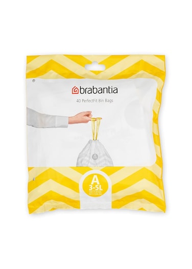 Brabantia Bin Liners Size A 3-5 L 40 Bags White