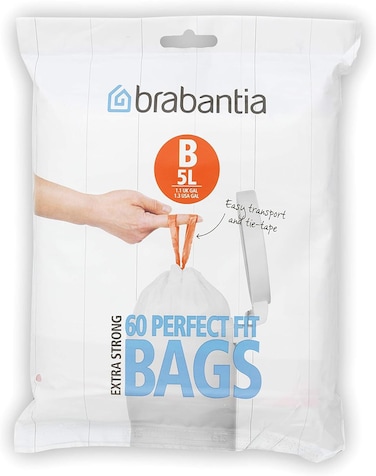 Brabantia Bin Liners Size B 5L  (60 Bags in Total)
