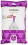 Brabantia PerfectFit Bin Liners Size C, 10-12 Litre, Thick Plastic Trash Bags with Tie Tape Drawstring Handles, 40 Bags, White