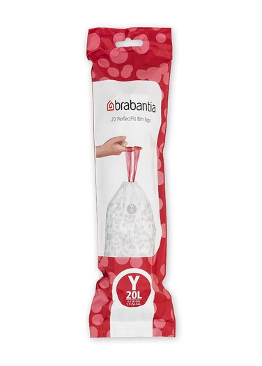 Brabantia Trash Can Liner Code Y &ndash; 20 Bags (5.3 Gallon), White