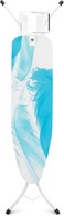 Brabantia Ironing Board Size A 110 x 30 cm, Foldable Small Ironing Board with Steam Iron Rest, Feathers Design, Adjustable Height, Non-Slip Feet, Cotton Cover