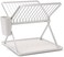 Brabantia SinkSide Foldable Dish Drying Rack Light Grey, 37 x 33 x 31.5 cm, Removable Cutlery Basket and Drip Tray