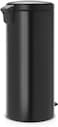 Brabantia NewIcon Pedal Bin 30 L Matt Black – Step Trash Can with Plastic Inner Bucket