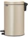 Brabantia NewIcon Pedal Bin 12 L Metallic Gold &ndash; Soft-Closure Rubbish Waste Bin with Removable Inner Bucket + Bin Bags