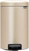 Brabantia NewIcon Pedal Bin 12 L Metallic Gold &ndash; Soft-Closure Rubbish Waste Bin with Removable Inner Bucket + Bin Bags
