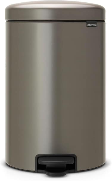 Brabantia NewIcon Pedal Bin 20 L Platinum &ndash; Soft-Close with Plastic Inner Bucket
