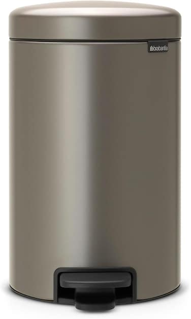 Brabantia NewIcon Pedal Bin 12 L Platinum &ndash; Soft-Close with Plastic Inner Bucket