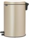Brabantia NewIcon Pedal Bin 20 L Metallic Gold- Soft-Closure Rubbish Bin with Removable Inner Bucket + Bin Bags