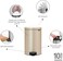 Brabantia NewIcon Pedal Bin 20 L Metallic Gold- Soft-Closure Rubbish Bin with Removable Inner Bucket + Bin Bags