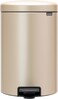 Brabantia NewIcon Pedal Bin 20 L Metallic Gold- Soft-Closure Rubbish Bin with Removable Inner Bucket + Bin Bags