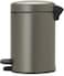 Brabantia NewIcon Pedal Bin 3 L Platinum &ndash; Soft-Close with Plastic Inner Bucket