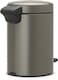Brabantia NewIcon Pedal Bin 3 L Platinum &ndash; Soft-Close with Plastic Inner Bucket