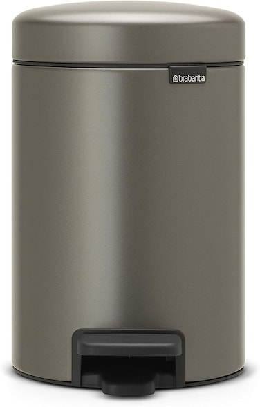 Brabantia NewIcon Pedal Bin 3 L Platinum &ndash; Soft-Close with Plastic Inner Bucket