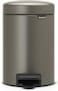 Brabantia NewIcon Pedal Bin 3 L Platinum &ndash; Soft-Close with Plastic Inner Bucket