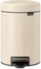 Brabantia NewIcon Pedal Bin 3 L Soft Beige &ndash; Soft-Closure Bathroom Rubbish Bin with Removable Inner Bucket + Bin Bags