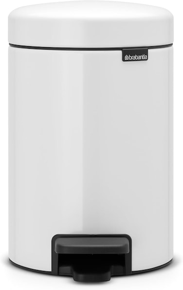 Brabantia Newicon 3 L White Pedal Bin with Plastic Inner Bucket