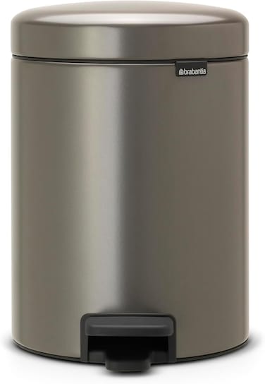 Brabantia  NewIcon Pedal Bin 5 L Platinum &ndash; Soft-Close with Plastic Inner Bucket