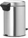 Brabantia NewIcon Pedal Bin 3 L Matt Steel – Soft-Close with Plastic Inner Bucket