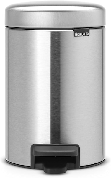 Brabantia NewIcon Pedal Bin 3 L Matt Steel – Soft-Close with Plastic Inner Bucket