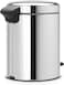 Brabantia NewIcon Pedal Bin 5 L Brilliant Steel – Soft-Close with Plastic Inner Bucket