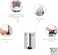 Brabantia NewIcon Pedal Bin 5 L Brilliant Steel – Soft-Close with Plastic Inner Bucket