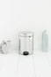 Brabantia NewIcon Pedal Bin 5 L Brilliant Steel – Soft-Close with Plastic Inner Bucket