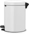 Brabantia NewIcon Pedal Bin 5 L White &ndash; Soft-Close with Plastic Inner Bucket