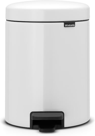 Brabantia NewIcon Pedal Bin 5 L White &ndash; Soft-Close with Plastic Inner Bucket