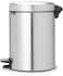 Brabantia NewIcon Pedal Bin 5 L Matt Steel &ndash; Fingerprint Proof with Plastic Inner Bucket
