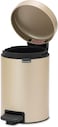 Brabantia NewIcon Pedal Bin 3 L Champagne &ndash; Soft-Closure Bathroom Rubbish Bin with Removable Inner Bucket + Bin Bags
