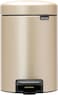 Brabantia NewIcon Pedal Bin 3 L Champagne &ndash; Soft-Closure Bathroom Rubbish Bin with Removable Inner Bucket + Bin Bags