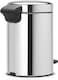 Brabantia Step Pedal Bin 3 L Brilliant Steel – Trash Can with Plastic Inner Bucket