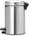 Brabantia NewIcon Pedal Bin 3 L Matt Steel &ndash; Fingerprint Proof with Plastic Inner Bucket