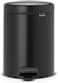 Brabantia NewIcon Pedal Bin 5 L Matt Black – Soft-Close with Plastic Inner Bucket