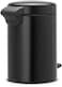 Brabantia NewIcon Pedal Bin 3 L Matt Black – Soft-Close with Plastic Inner Bucket