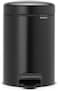 Brabantia NewIcon Pedal Bin 3 L Matt Black – Soft-Close with Plastic Inner Bucket