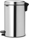 Brabantia Step Pedal Bin 12 L Brilliant Steel – Trash Can with Plastic Inner Bucket