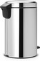 Brabantia Step Pedal Bin 12 L Brilliant Steel – Trash Can with Plastic Inner Bucket