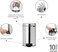 Brabantia Step Pedal Bin 12 L Brilliant Steel – Trash Can with Plastic Inner Bucket