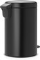 Brabantia NewIcon Pedal Bin 12 L Matt Black – Soft-Close with Plastic Inner Bucket