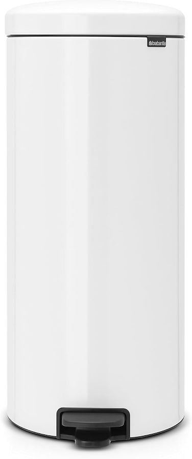 Brabantia Step Pedal Bin 30 L White &ndash; Trash Can with Plastic Inner Bucket