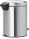 Brabantia NewIcon Pedal Bin 5 L Matt Steel- with Plastic Inner Bucket