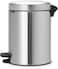 Brabantia NewIcon Pedal Bin 5 L Matt Steel- with Plastic Inner Bucket