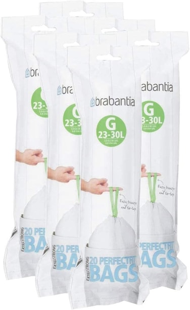 Brabantia Perfect Fit G 30 Liter 23-30L Bin Liners (120 Bags in Total)