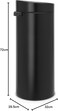 Brabantia Touch Bin New 30L Trash Can – Matt Black Kitchen Waste Bin