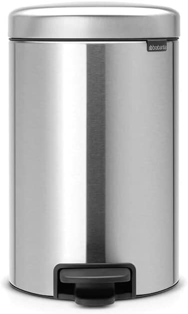Brabantia NewIcon Pedal Bin 12 L Matt Steel &ndash; Soft-Close with Plastic Inner Bucket