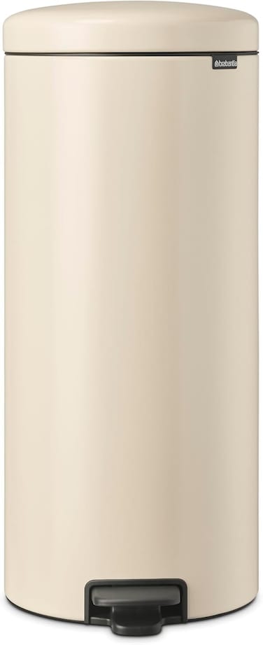 Brabantia NewIcon Pedal Bin 30 L Soft Beige &ndash; Large Kitchen Bin with Soft-Close Lid &amp; Removable Inner Bucket
