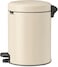 Brabantia NewIcon Pedal Bin 5 L Soft Beige &ndash; Soft-Closure Bathroom Rubbish Bin with Removable Inner Bucket + Bin Bag