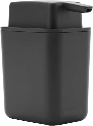 Brabantia ReNew Refillable Soap Dispenser, 250ml, Dark Grey, Easy Fill Non-Drip Handwash Pump for Bathroom or Kitchen, Corrosion-Resistant, 5-Year Guarantee